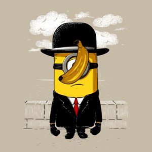 dessin t-shirt Minion Magritte geek original