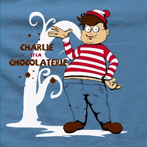 dessin t-shirt Où est Charlie et la chocolaterie geek original