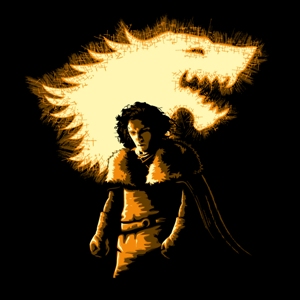 dessin t-shirt Jon Snow Dark Knight geek original