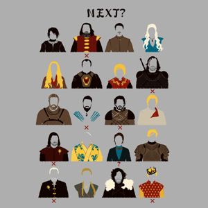 dessin t-shirt Les personnages morts de Game of Thrones geek original
