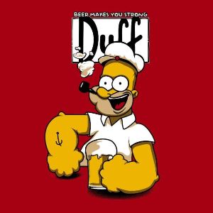 dessin t-shirt Popeye & Homer geek original