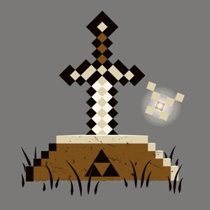 dessin t-shirt Zelda et Minecraft geek original