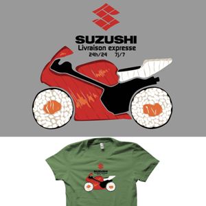 dessin t-shirt Suzuki & Sushi geek original