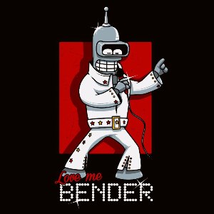 dessin t-shirt Love me tender, love me Bender geek original
