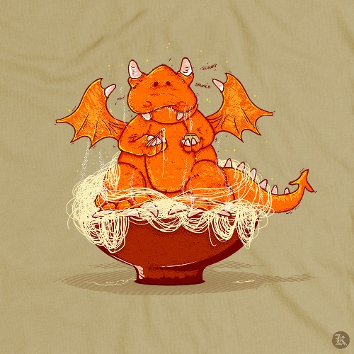 dessin t-shirt Petit dragon geek original