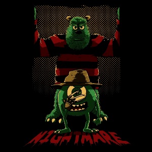 dessin t-shirt Monstres Academy & Freddy Krueger geek original