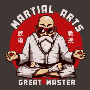 dessin t-shirt Maître des arts martiaux geek original
