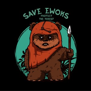 dessin t-shirt Ewok Star Wars geek original