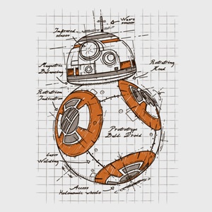 dessin t-shirt BB8 le nouveau robot de Star Wars geek original