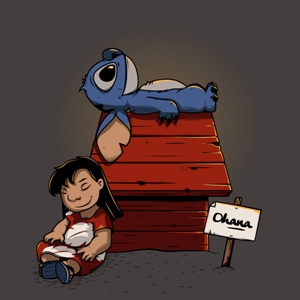 dessin t-shirt Lilo et Stitch Peanuts geek original