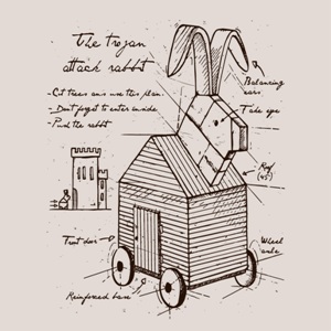 dessin t-shirt Le lapin de Troie geek original