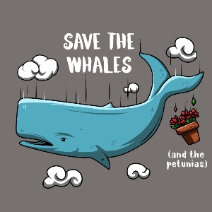 dessin t-shirt Sauvez les baleines geek original