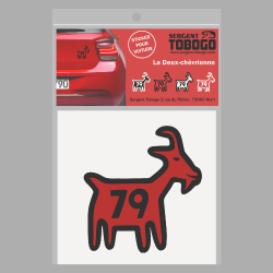 t-shirt Sticker Chèvre noire et rouge