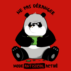 t-shirt Panda antisocial